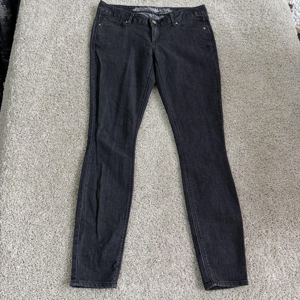 Express Zelda Jean Legging Jeans Womens 10R Charcoal Gray Ultra Low Rise Stretch